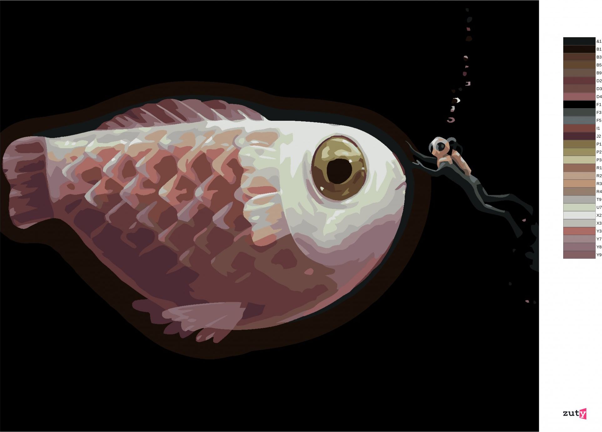 zuty Malování podle čísel - OBŘÍ RYBA S POTÁPĚČEM - Rozměr: 40x50 cm, Rámování: Varianta: bez rámu a bez vypnutí plátna - obrázek 2