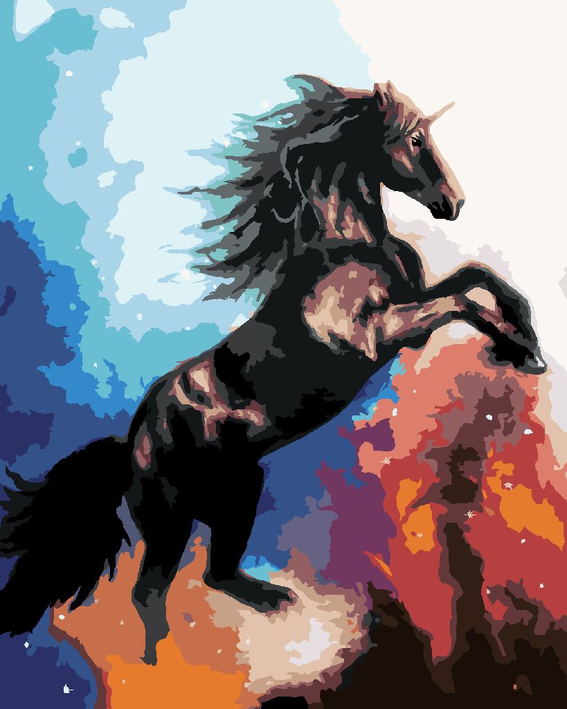 zuty Malování podle čísel - JEDNOROŽEC VE VESMÍRU - Rozměr: 40x50 cm, Rámování: Varianta: bez rámu a bez vypnutí plátna - obrázek 7