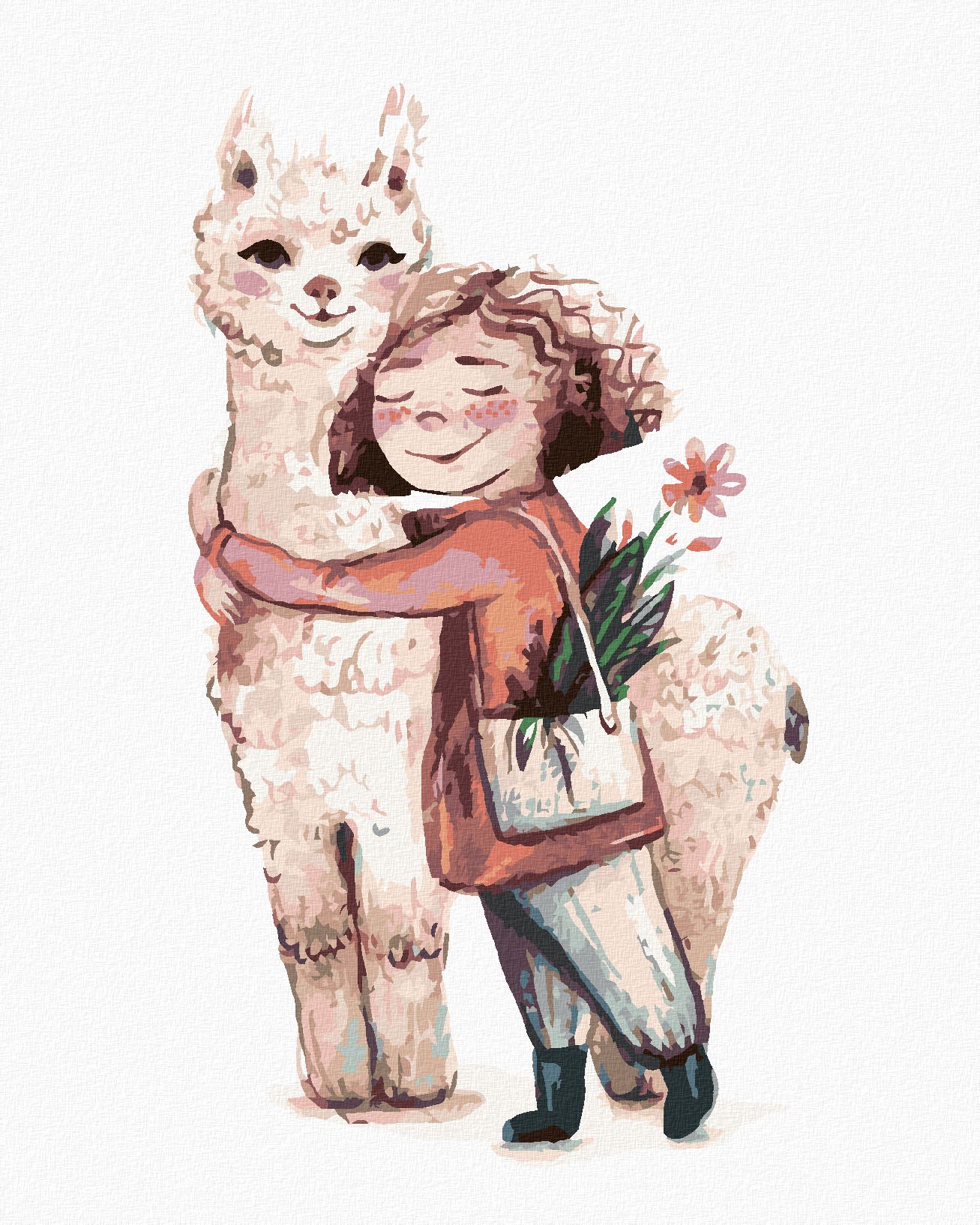 zuty Malování podle čísel - LAMA A JEJÍ KAMARÁDKA - Rozměr: 40x50 cm, Rámování: Varianta: vypnuté plátno na rám - obrázek 1