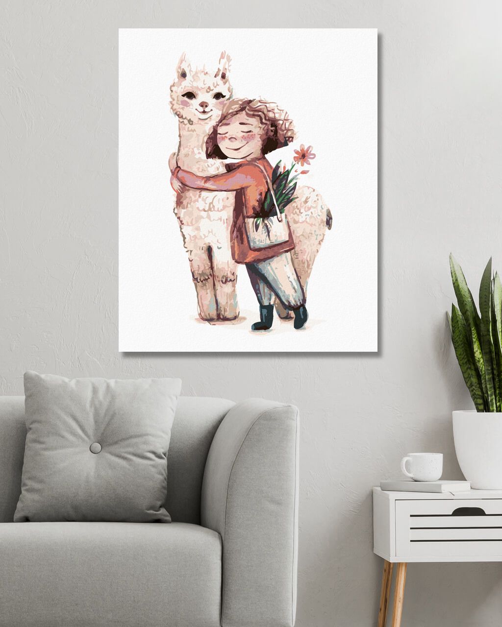 zuty Malování podle čísel - LAMA A JEJÍ KAMARÁDKA - Rozměr: 40x50 cm, Rámování: Varianta: vypnuté plátno na rám - obrázek 6