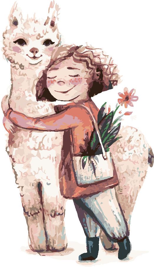 zuty Malování podle čísel - LAMA A JEJÍ KAMARÁDKA - Rozměr: 40x50 cm, Rámování: Varianta: vypnuté plátno na rám - obrázek 9
