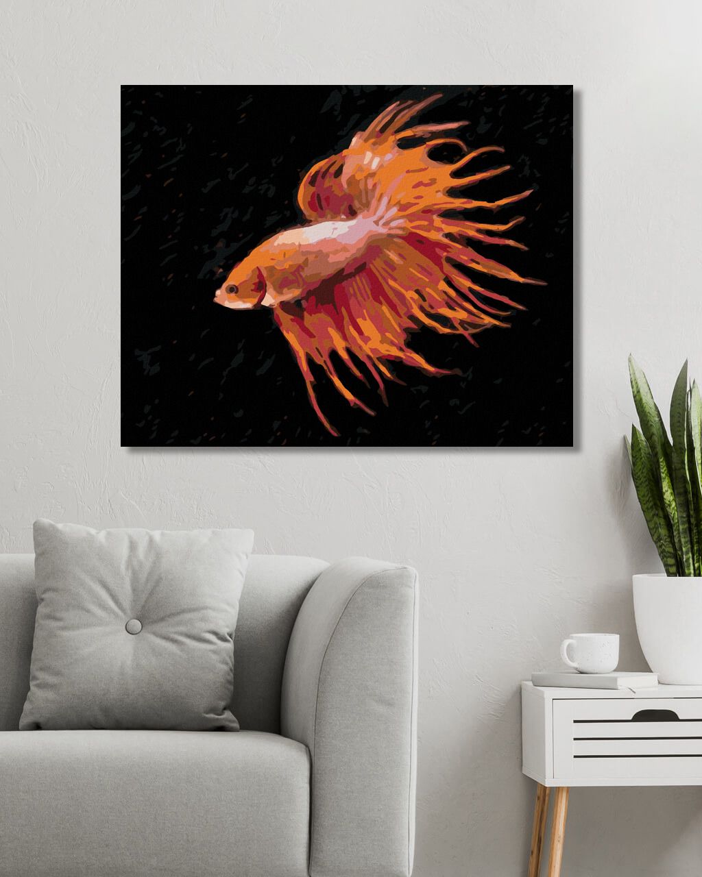 zuty Malování podle čísel - ČERVENÁ RYBA - Rozměr: 40x50 cm, Rámování: Varianta: vypnuté plátno na rám - obrázek 8