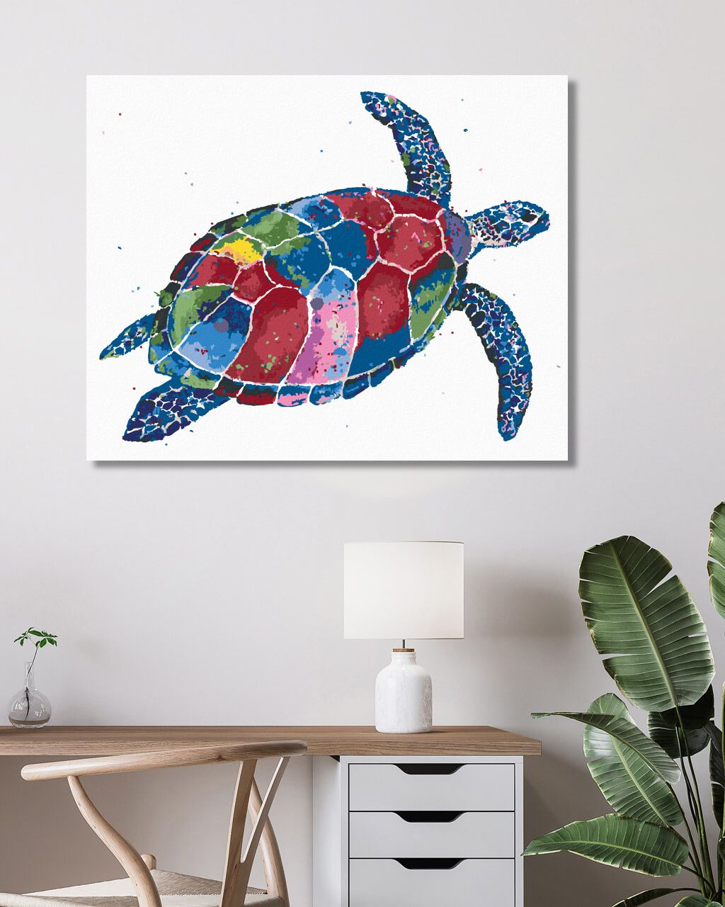 zuty Malování podle čísel - BAREVNÁ ŽELVA - Rozměr: 40x50 cm, Rámování: Varianta: bez rámu a bez vypnutí plátna - obrázek 5