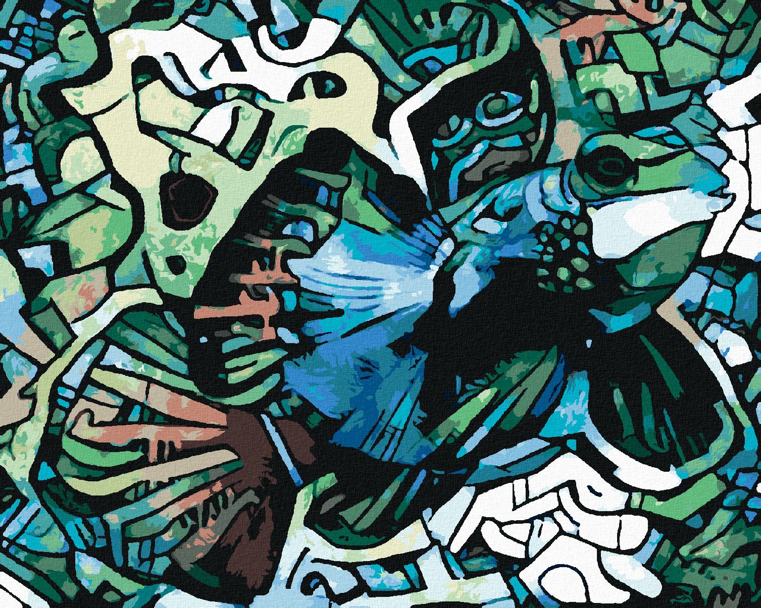 zuty Malování podle čísel - GRAFITI RYBA ZELENÁ - Rozměr: 40x50 cm, Rámování: Varianta: bez rámu a bez vypnutí plátna - obrázek 1