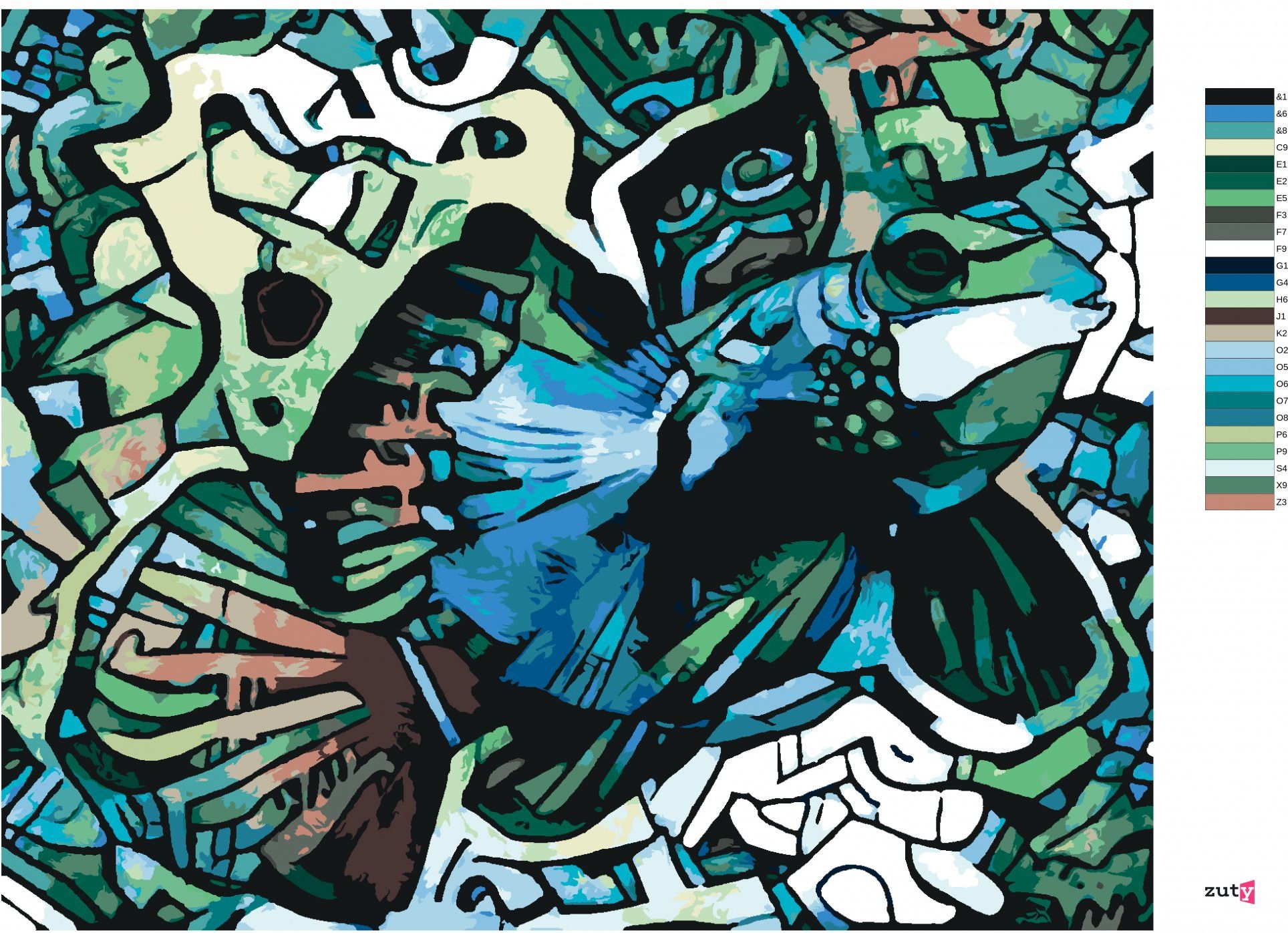 zuty Malování podle čísel - GRAFITI RYBA ZELENÁ - Rozměr: 40x50 cm, Rámování: Varianta: vypnuté plátno na rám - obrázek 8