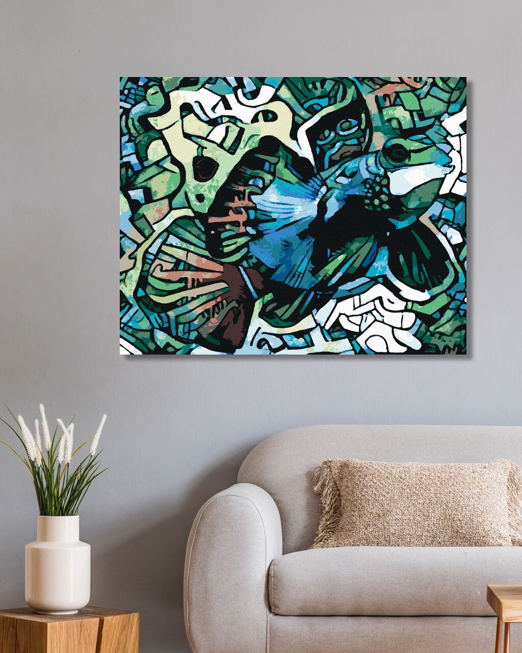zuty Malování podle čísel - GRAFITI RYBA ZELENÁ - Rozměr: 40x50 cm, Rámování: Varianta: vypnuté plátno na rám - obrázek 9