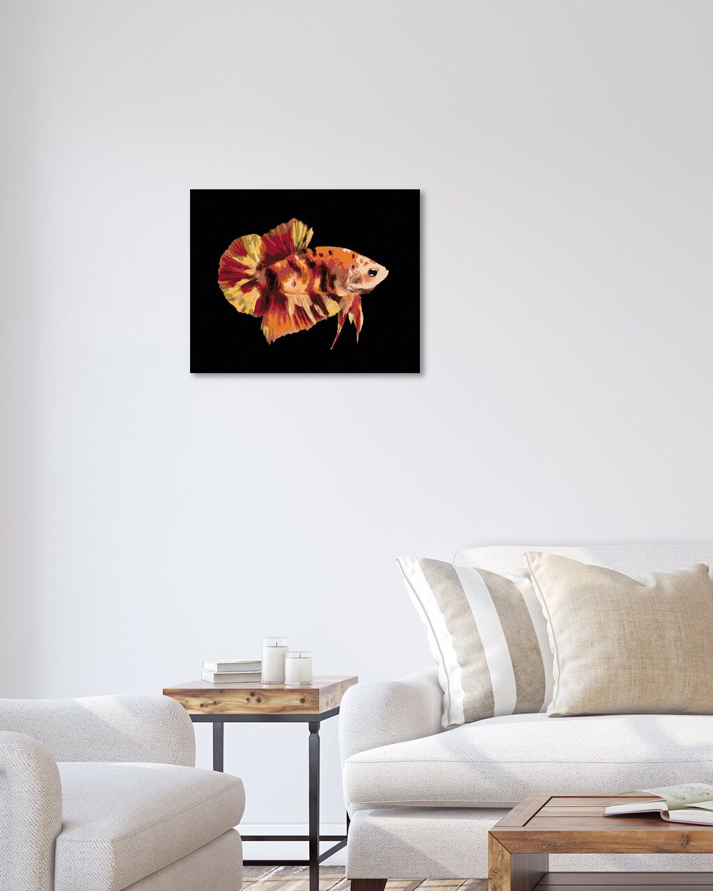 zuty Malování podle čísel - BOJOVNICE RYBA FLEKATÁ - Rozměr: 40x50 cm, Rámování: Varianta: bez rámu a bez vypnutí plátna - obrázek 3