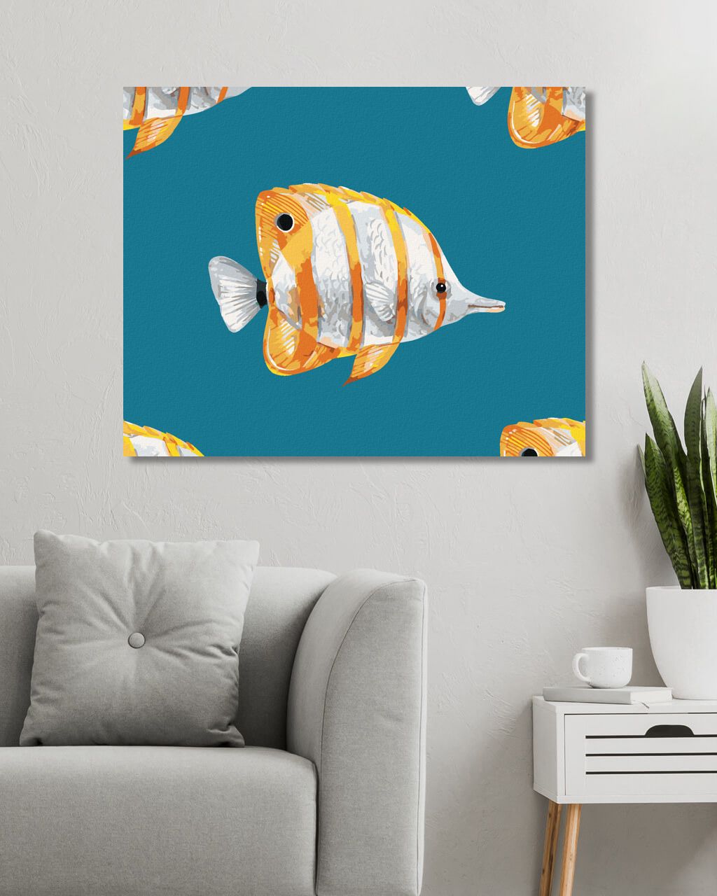 zuty Malování podle čísel - EXOTICKÉ RYBY - Rozměr: 40x50 cm, Rámování: Varianta: bez rámu a bez vypnutí plátna - obrázek 9