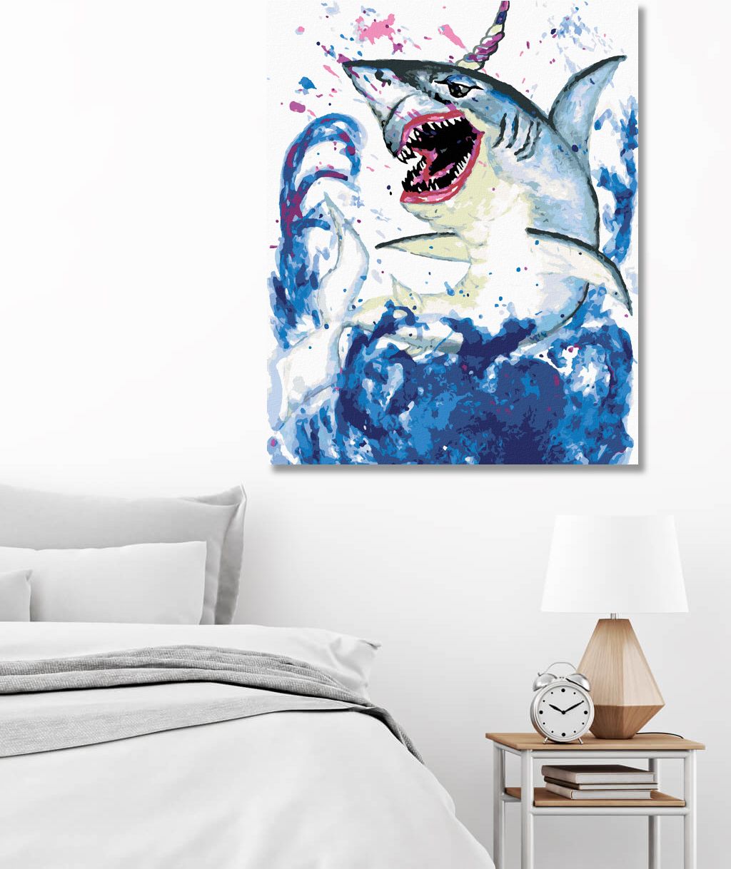 zuty Malování podle čísel - ŽRALOK JEDNOROŽCEM - Rozměr: 40x50 cm, Rámování: Varianta: bez rámu a bez vypnutí plátna - obrázek 7