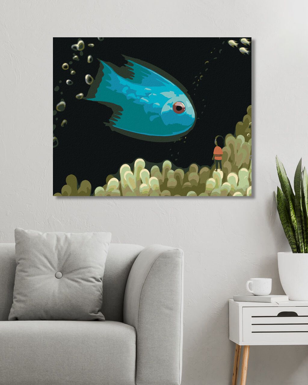 zuty Malování podle čísel - MODRÁ RYBKA - Rozměr: 40x50 cm, Rámování: Varianta: vypnuté plátno na rám - obrázek 5