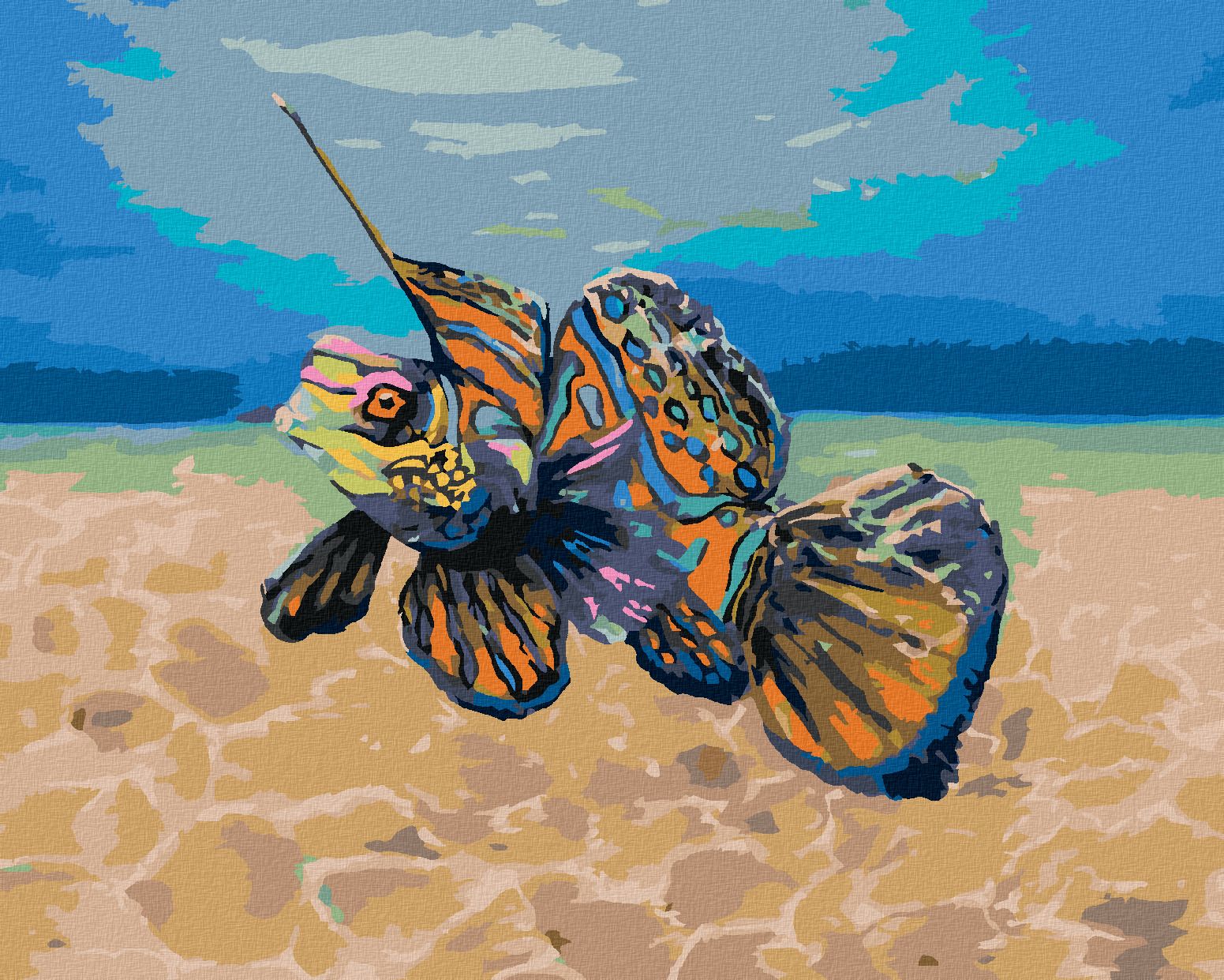 zuty Malování podle čísel - MANDARINKOVÁ RYBKA - Rozměr: 40x50 cm, Rámování: Varianta: bez rámu a bez vypnutí plátna - obrázek 1