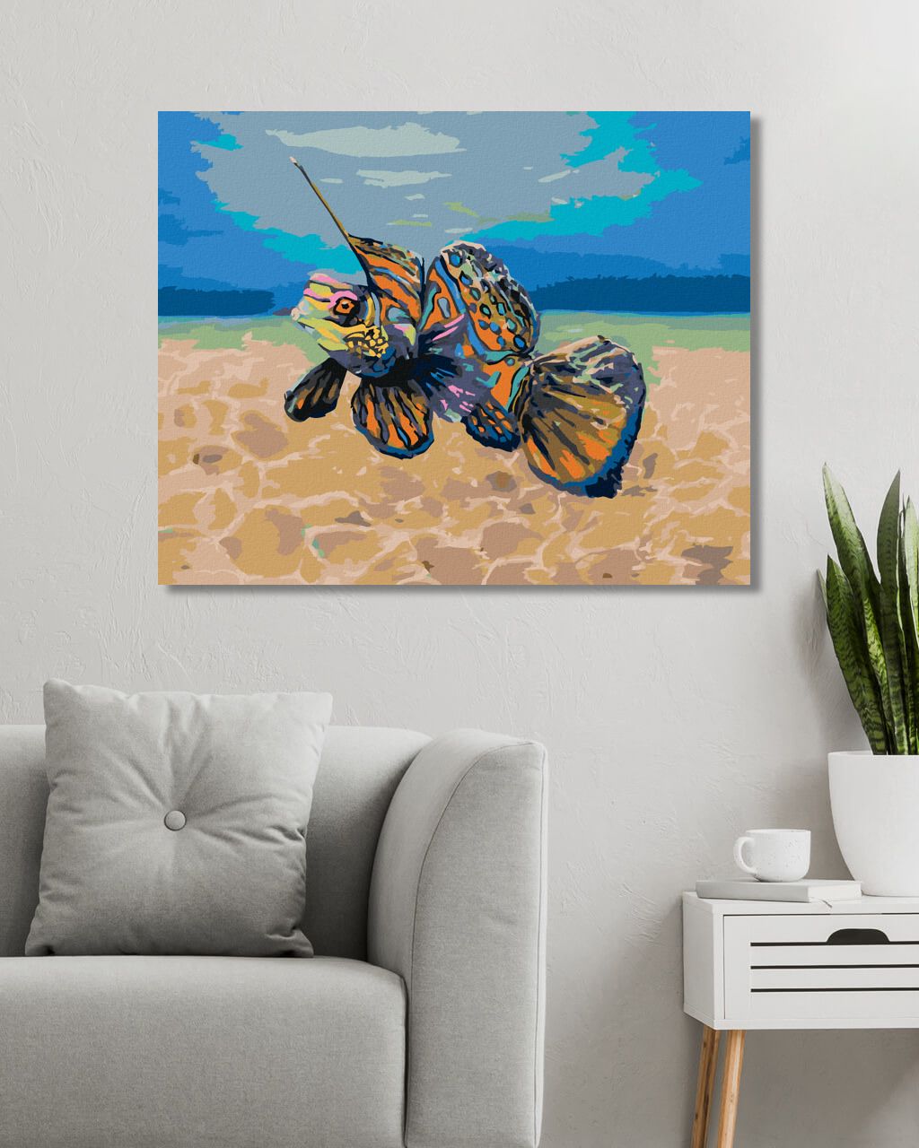 zuty Malování podle čísel - MANDARINKOVÁ RYBKA - Rozměr: 40x50 cm, Rámování: Varianta: vypnuté plátno na rám - obrázek 8