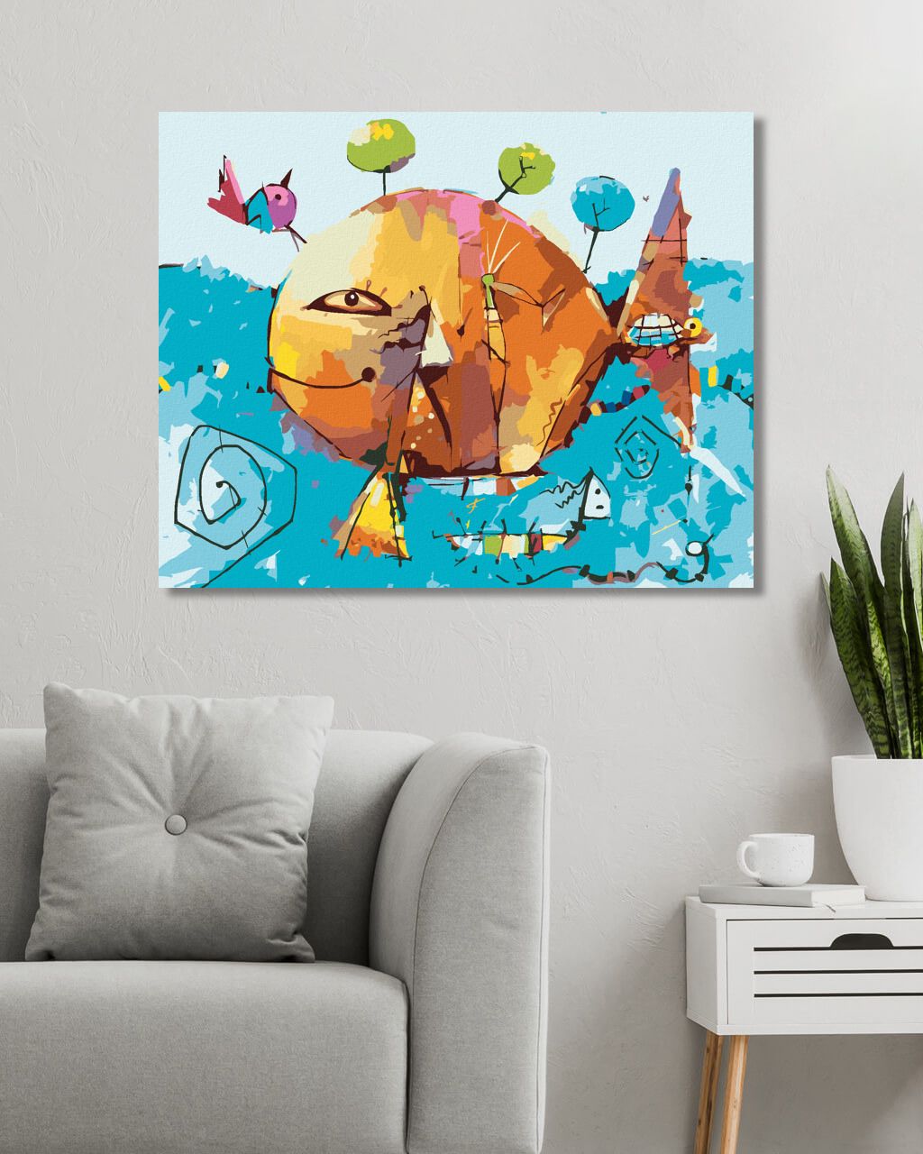 zuty Malování podle čísel - ABSTRAKTNÍ RYBA SE ŽELVOU - Rozměr: 40x50 cm, Rámování: Varianta: bez rámu a bez vypnutí plátna - obrázek 7