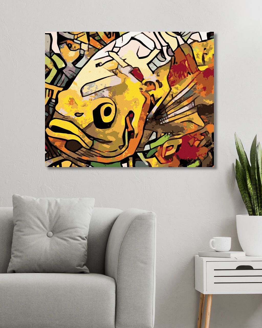 zuty Malování podle čísel - GRAFFITI RYBA - Rozměr: 40x50 cm, Rámování: Varianta: bez rámu a bez vypnutí plátna - obrázek 4