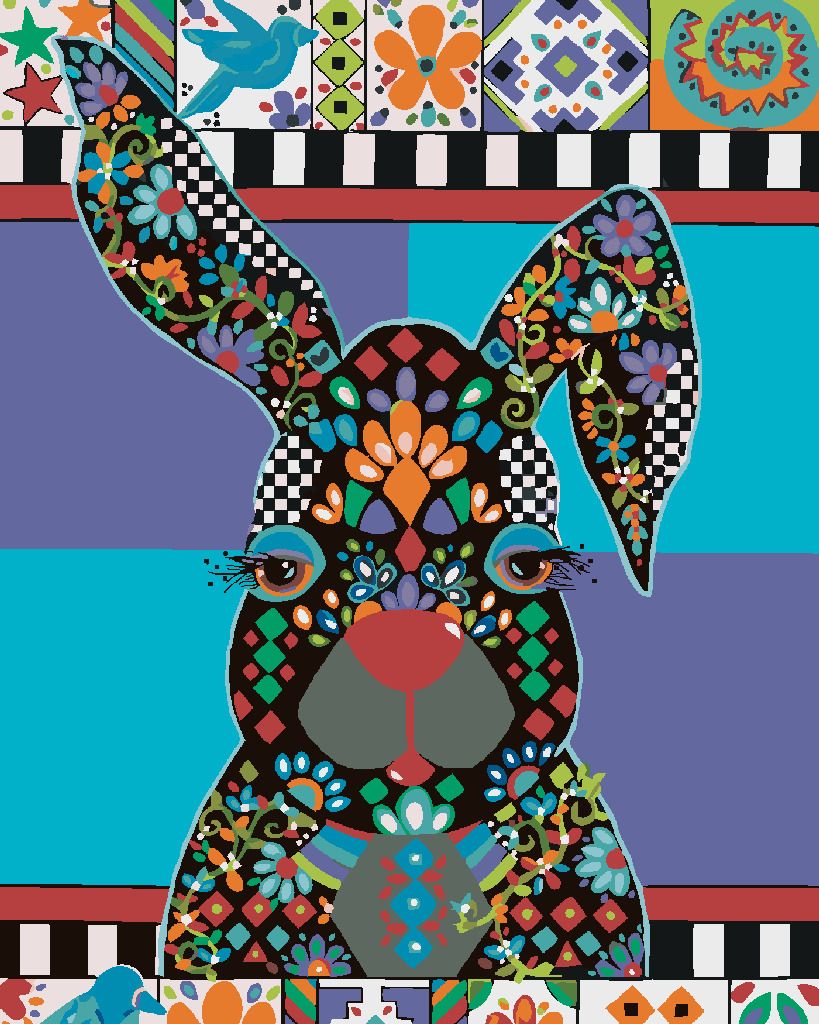 zuty Malování podle čísel - KRÁLÍK 2 (JONNA JAMES) - Rozměr: 40x50 cm, Rámování: Varianta: vypnuté plátno na rám - obrázek 6