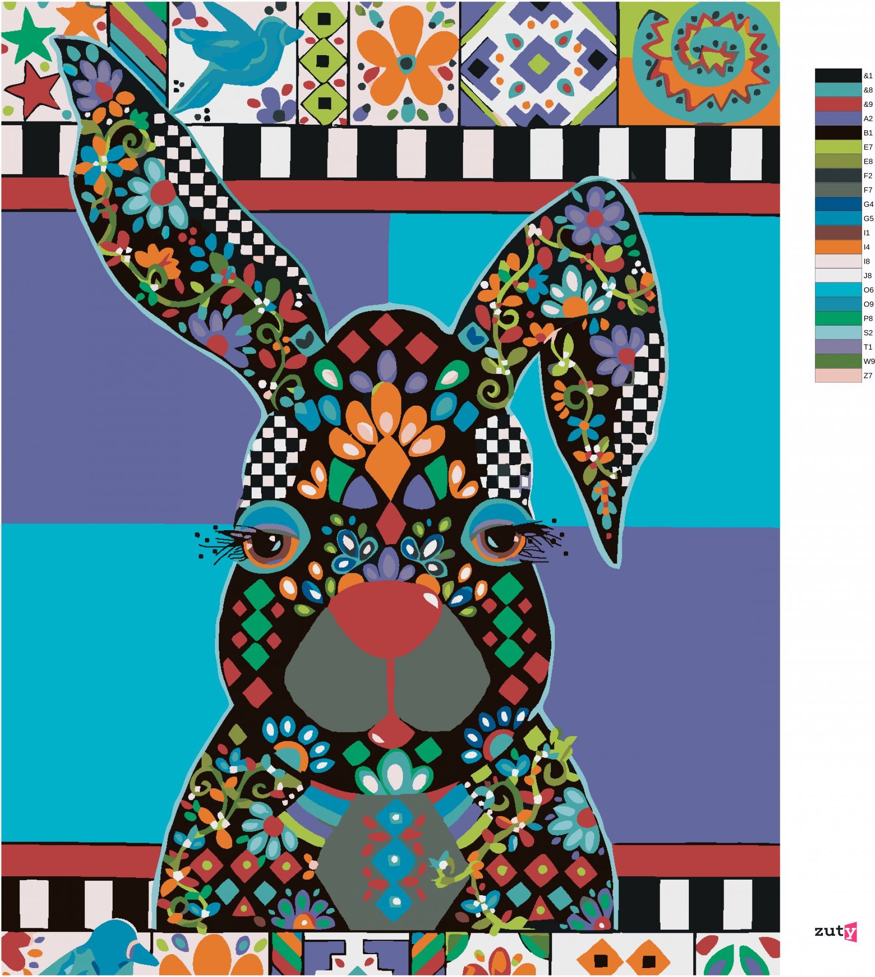 zuty Malování podle čísel - KRÁLÍK 2 (JONNA JAMES) - Rozměr: 40x50 cm, Rámování: Varianta: vypnuté plátno na rám - obrázek 10
