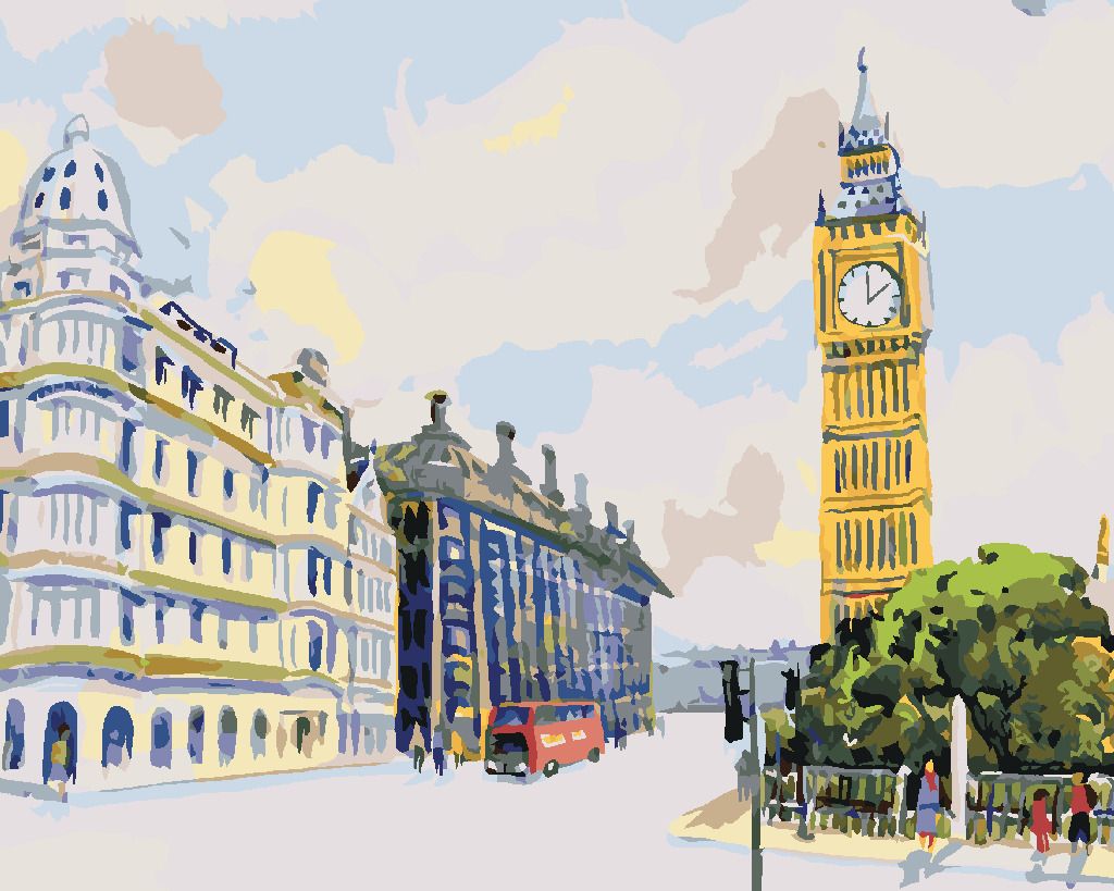 zuty Malování podle čísel - BIG BEN V LONDÝNĚ - Rozměr: 40x50 cm, Rámování: Varianta: vypnuté plátno na rám - obrázek 2