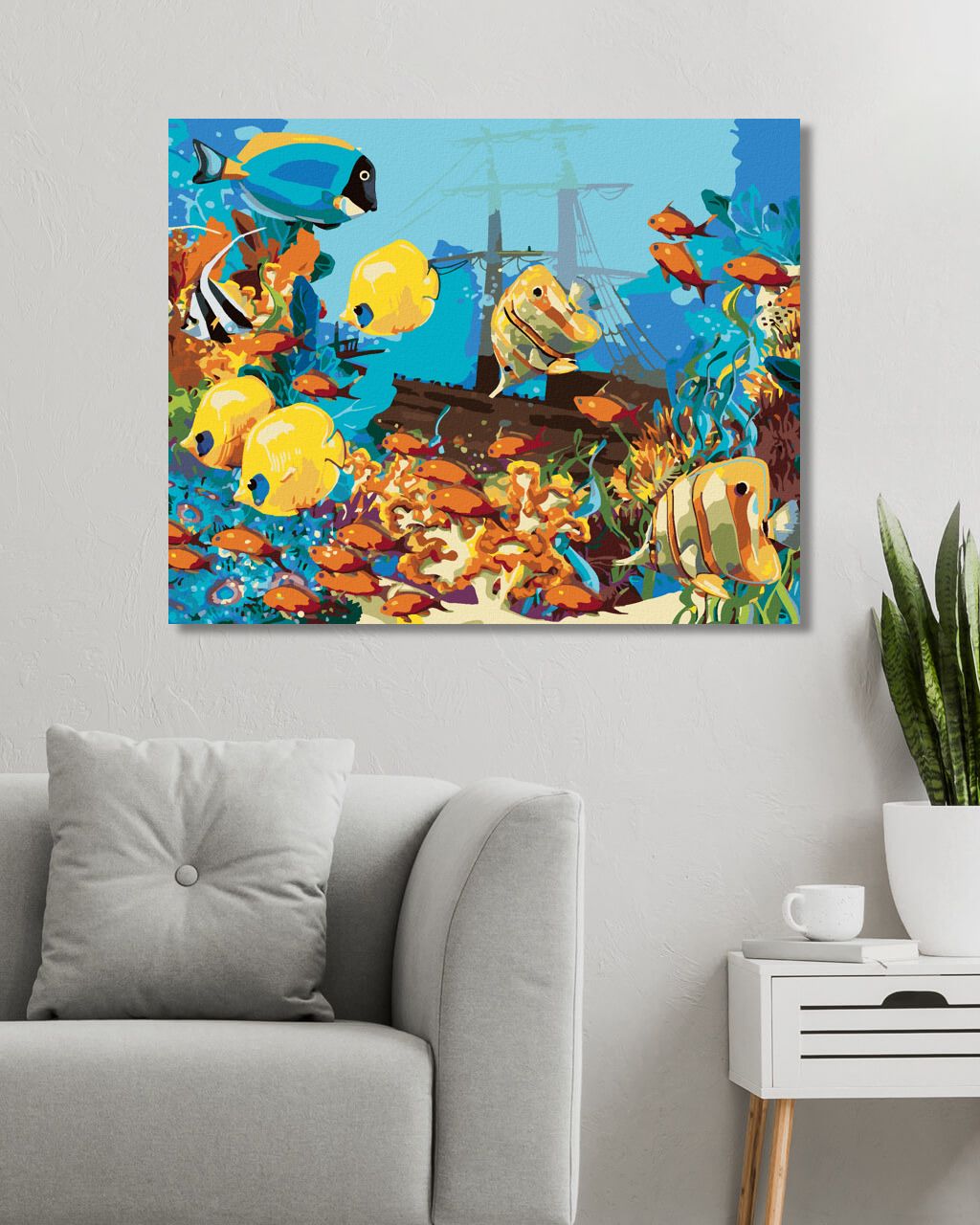 zuty Malování podle čísel - HEJNO RYB - Rozměr: 40x50 cm, Rámování: Varianta: vypnuté plátno na rám - obrázek 8