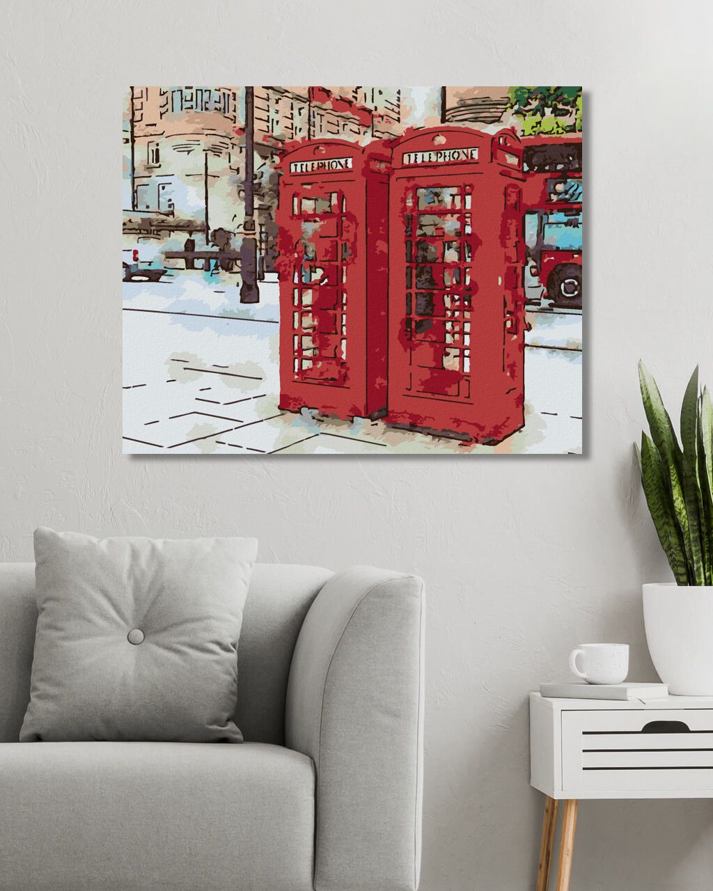 zuty Malování podle čísel - DVĚ TELEFONNÍ BUDKY V LONDÝNĚ - Rozměr: 40x50 cm, Rámování: Varianta: vypnuté plátno na rám - obrázek 5