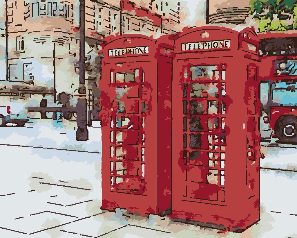 zuty Malování podle čísel - DVĚ TELEFONNÍ BUDKY V LONDÝNĚ - Rozměr: 40x50 cm, Rámování: Varianta: vypnuté plátno na rám - obrázek 9