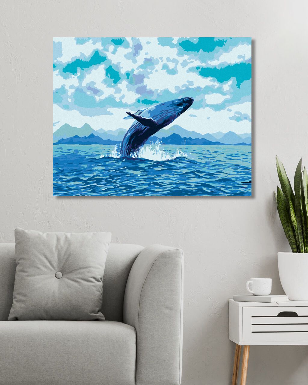 zuty Malování podle čísel - HRAVÁ VELRYBA - Rozměr: 40x50 cm, Rámování: Varianta: bez rámu a bez vypnutí plátna - obrázek 7