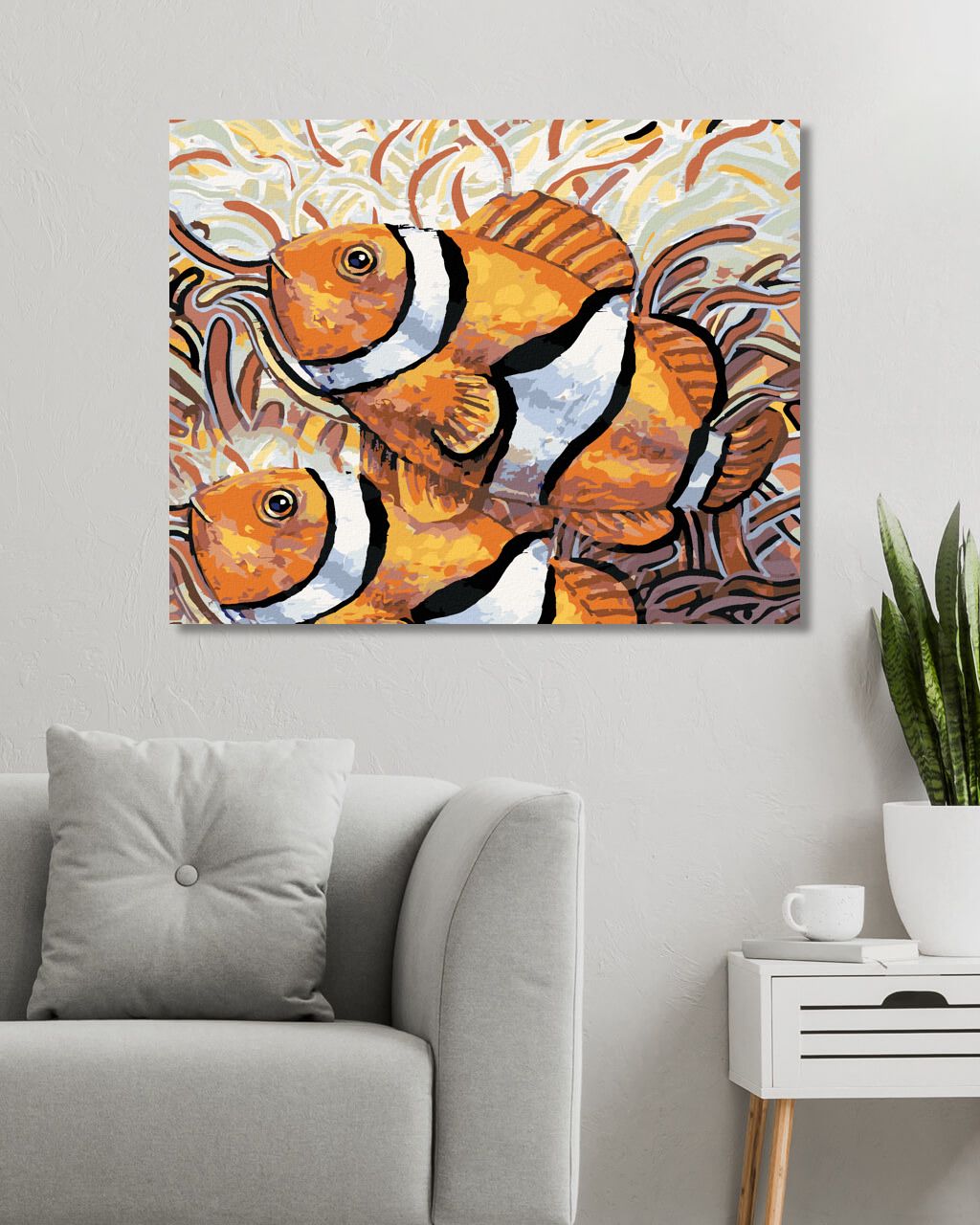 zuty Malování podle čísel - DVĚ RYBY - NEMO - Rozměr: 40x50 cm, Rámování: Varianta: vypnuté plátno na rám - obrázek 5