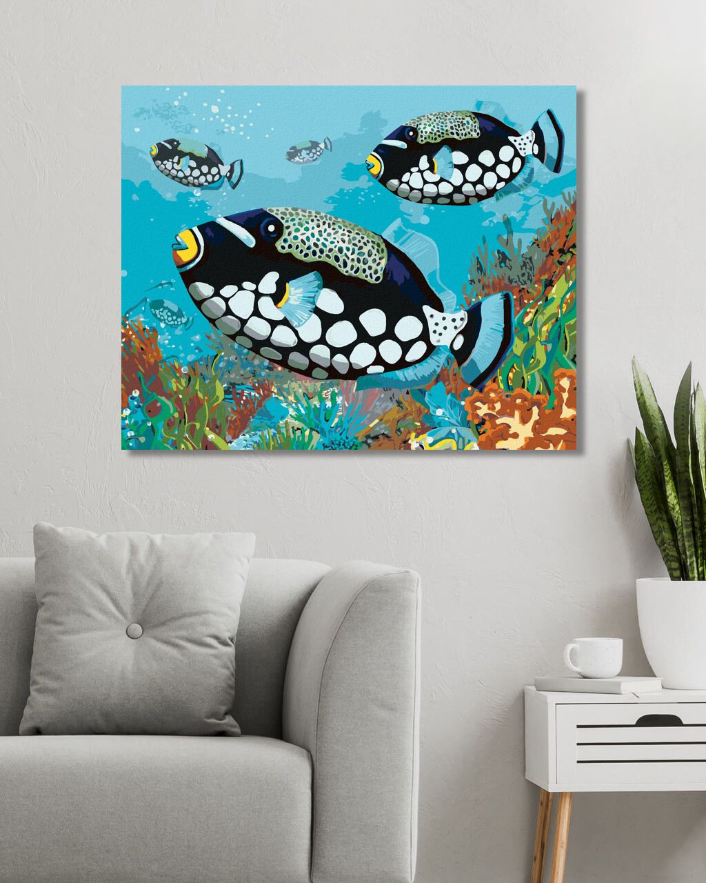 zuty Malování podle čísel - ČERNÉ RYBKY - Rozměr: 40x50 cm, Rámování: Varianta: bez rámu a bez vypnutí plátna - obrázek 10