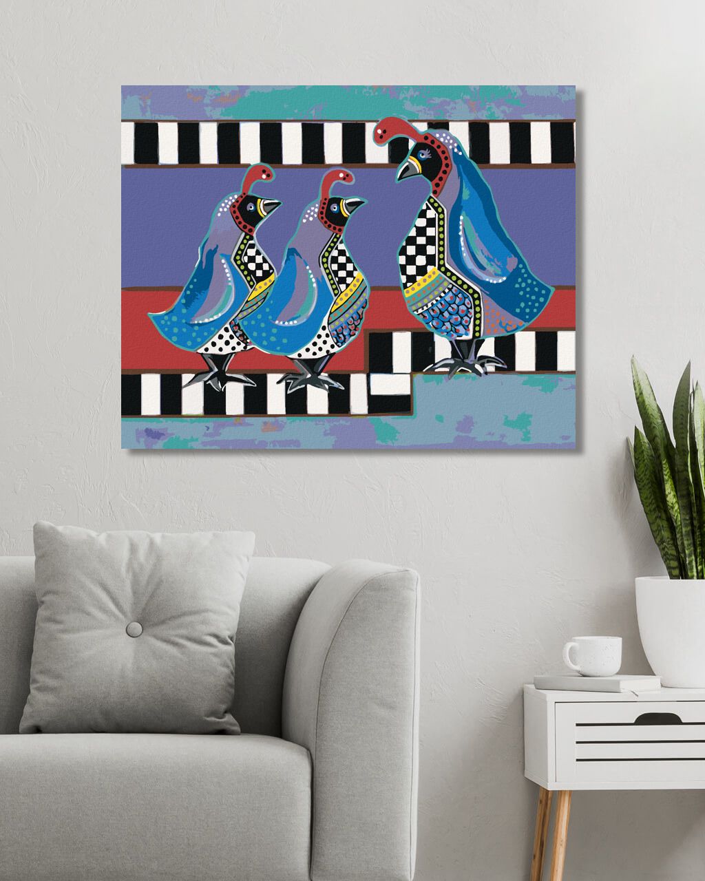 zuty Malování podle čísel - MATKA S PTÁČATY (JONNA JAMES) - Rozměr: 40x50 cm, Rámování: Varianta: bez rámu a bez vypnutí plátna - obrázek 4