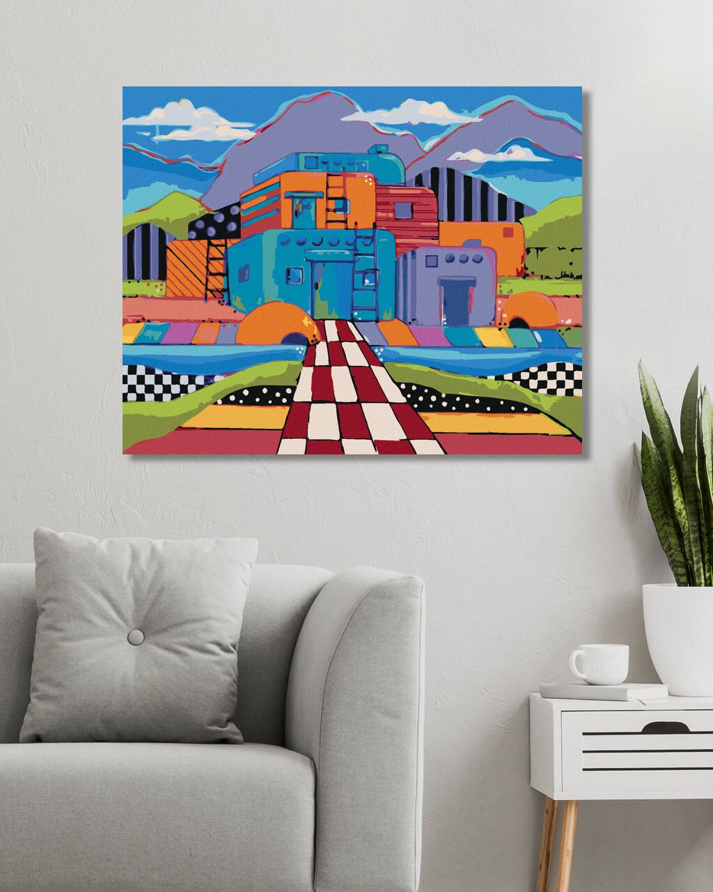 zuty Malování podle čísel - BAREVNÝ DŮM (JONNA JAMES) - Rozměr: 40x50 cm, Rámování: Varianta: bez rámu a bez vypnutí plátna - obrázek 7