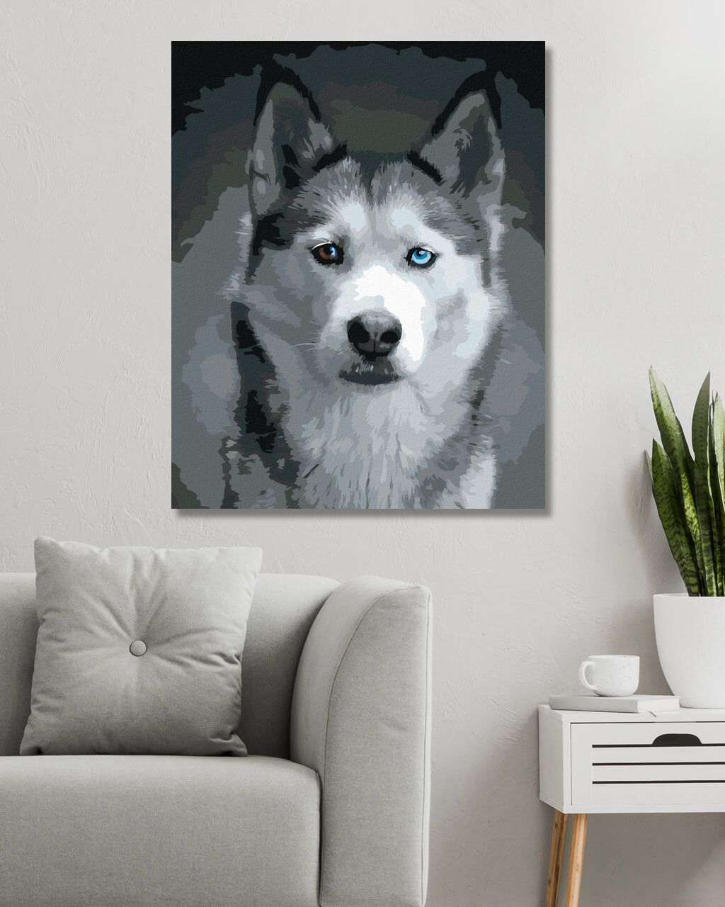 zuty Malování podle čísel - HLAVA HUSKYHO - Rozměr: 40x50 cm, Rámování: Varianta: vypnuté plátno na rám - obrázek 10