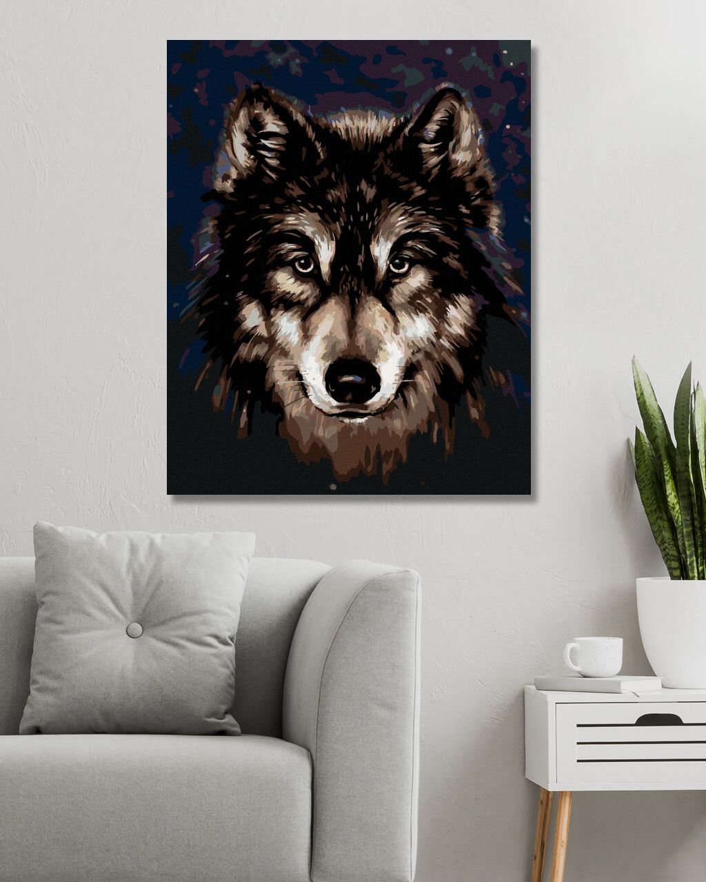 zuty Malování podle čísel - HLAVA HUSKYHO NA TMAVÉM POZADÍ - Rozměr: 40x50 cm, Rámování: Varianta: vypnuté plátno na rám - obrázek 10