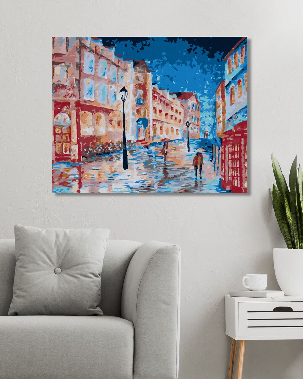 zuty Malování podle čísel - DEŠTIVÝ DEN V LONDÝNSKÉ ULIČCE - Rozměr: 40x50 cm, Rámování: Varianta: vypnuté plátno na rám - obrázek 8