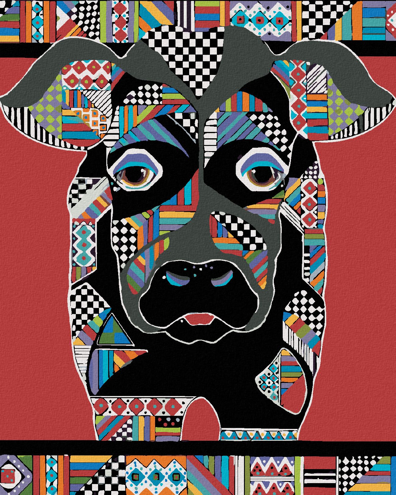 zuty Malování podle čísel - KRÁVA 2 (JONNA JAMES) - Rozměr: 40x50 cm, Rámování: Varianta: vypnuté plátno na rám - obrázek 1