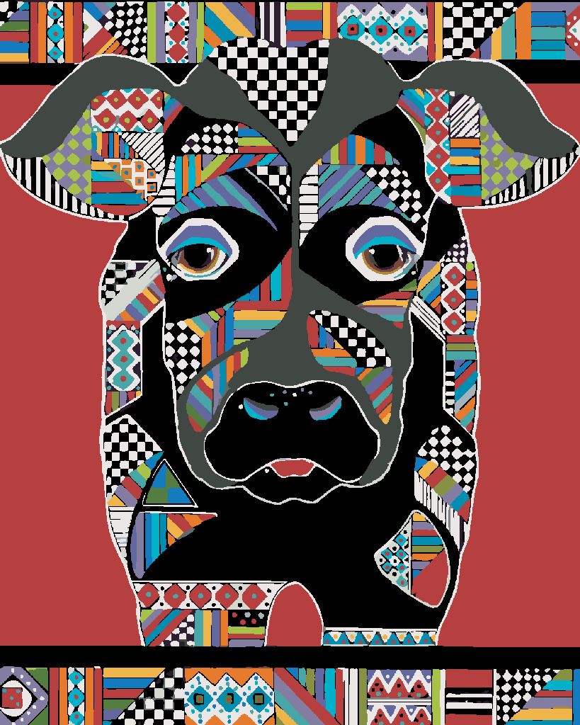 zuty Malování podle čísel - KRÁVA 2 (JONNA JAMES) - Rozměr: 40x50 cm, Rámování: Varianta: vypnuté plátno na rám - obrázek 2