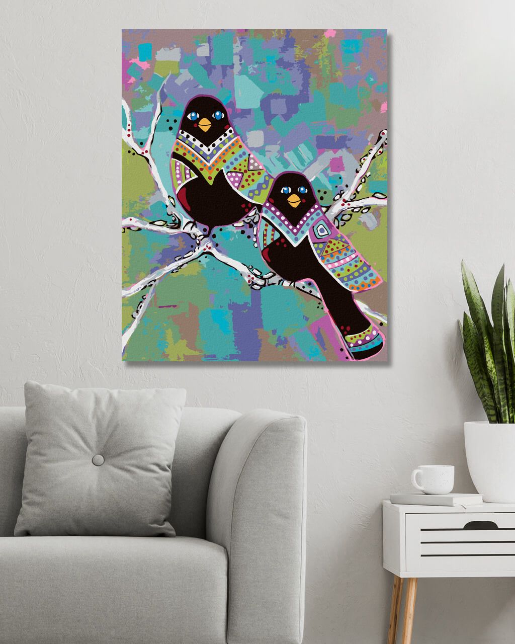 zuty Malování podle čísel - MATKA S PTÁČETEM (JONNA JAMES) - Rozměr: 40x50 cm, Rámování: Varianta: vypnuté plátno na rám - obrázek 7