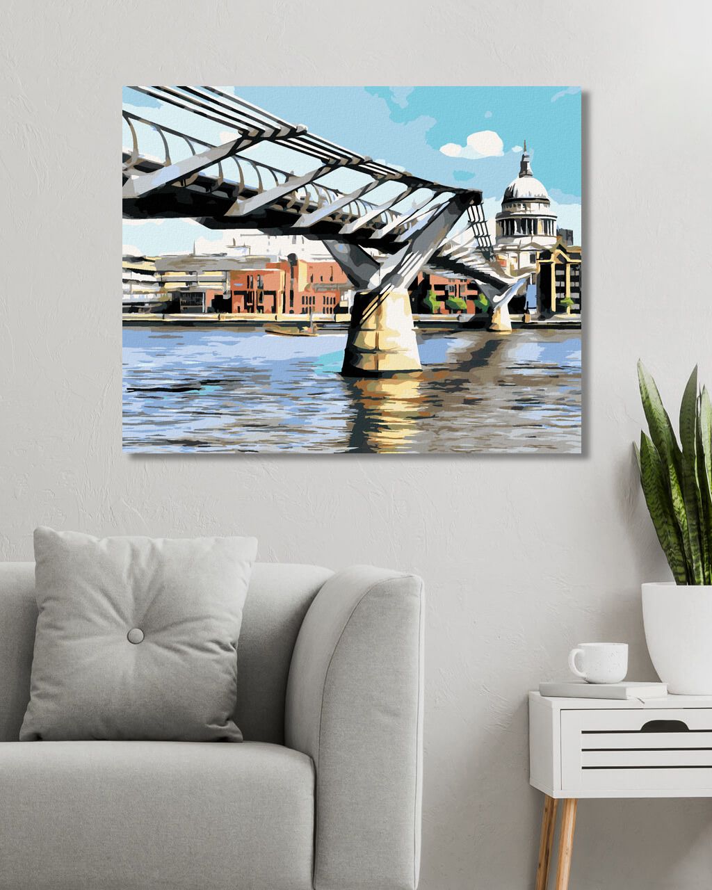 zuty Malování podle čísel - MILLENNIUM BRIDGE V LONDÝNĚ - Rozměr: 40x50 cm, Rámování: Varianta: bez rámu a bez vypnutí plátna - obrázek 3