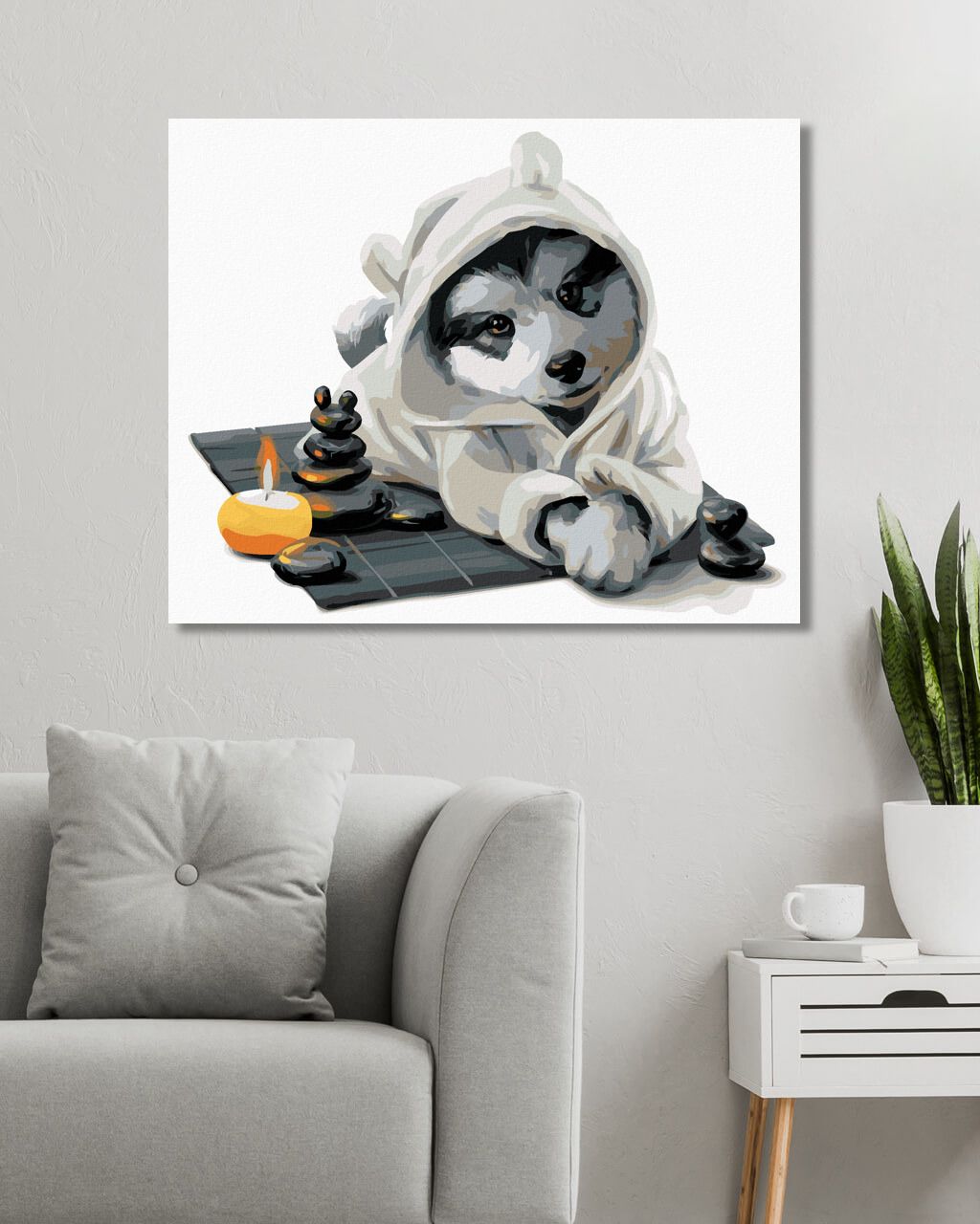 zuty Malování podle čísel - HUSKY RELAXUJE - Rozměr: 40x50 cm, Rámování: Varianta: bez rámu a bez vypnutí plátna - obrázek 7