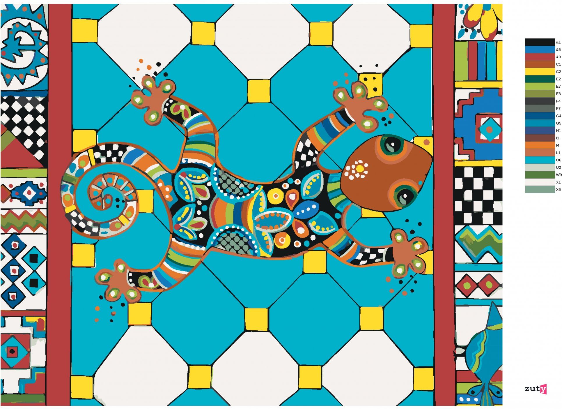 zuty Malování podle čísel - CHAMELEON (JONNA JAMES) - Rozměr: 40x50 cm, Rámování: Varianta: bez rámu a bez vypnutí plátna - obrázek 10