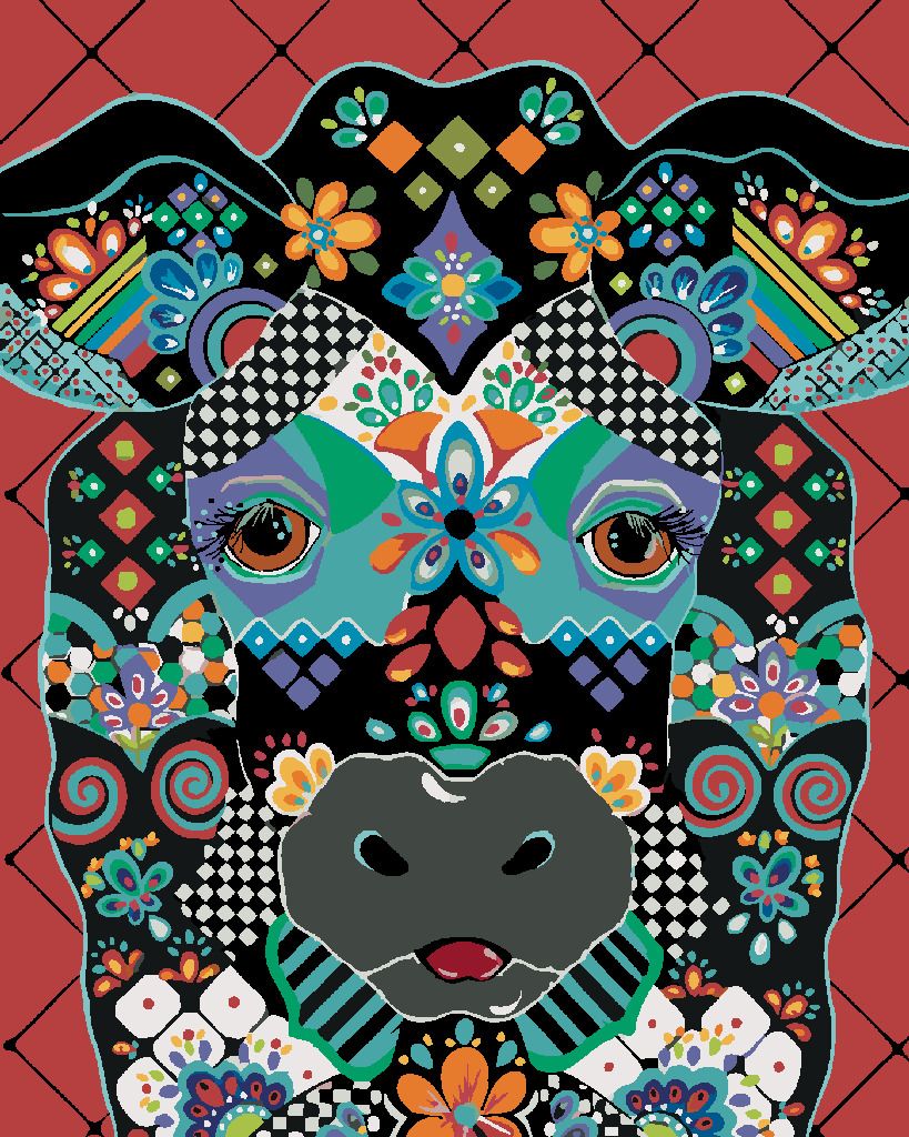 zuty Malování podle čísel - KRÁVA (JONNA JAMES) - Rozměr: 40x50 cm, Rámování: Varianta: vypnuté plátno na rám - obrázek 9