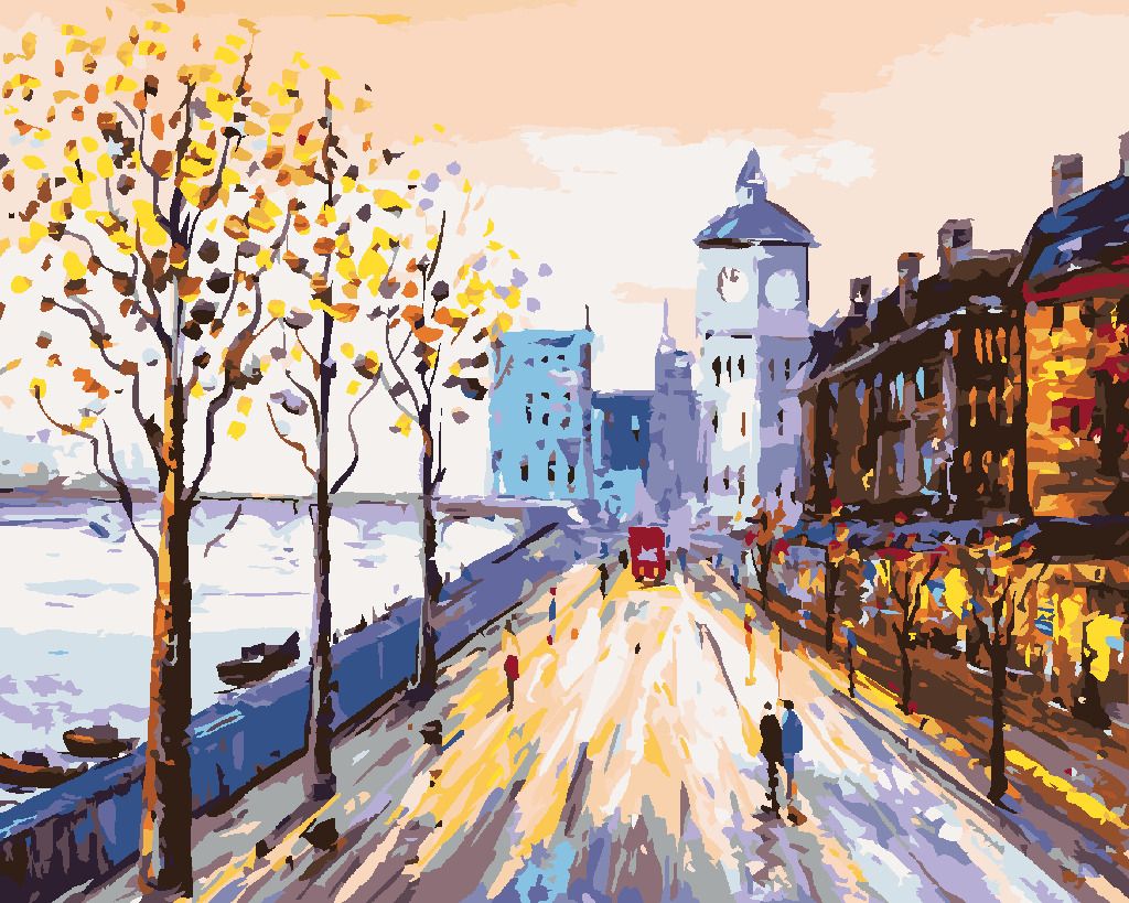 zuty Malování podle čísel - ULICE LONDÝNA - Rozměr: 40x50 cm, Rámování: Varianta: vypnuté plátno na rám - obrázek 6