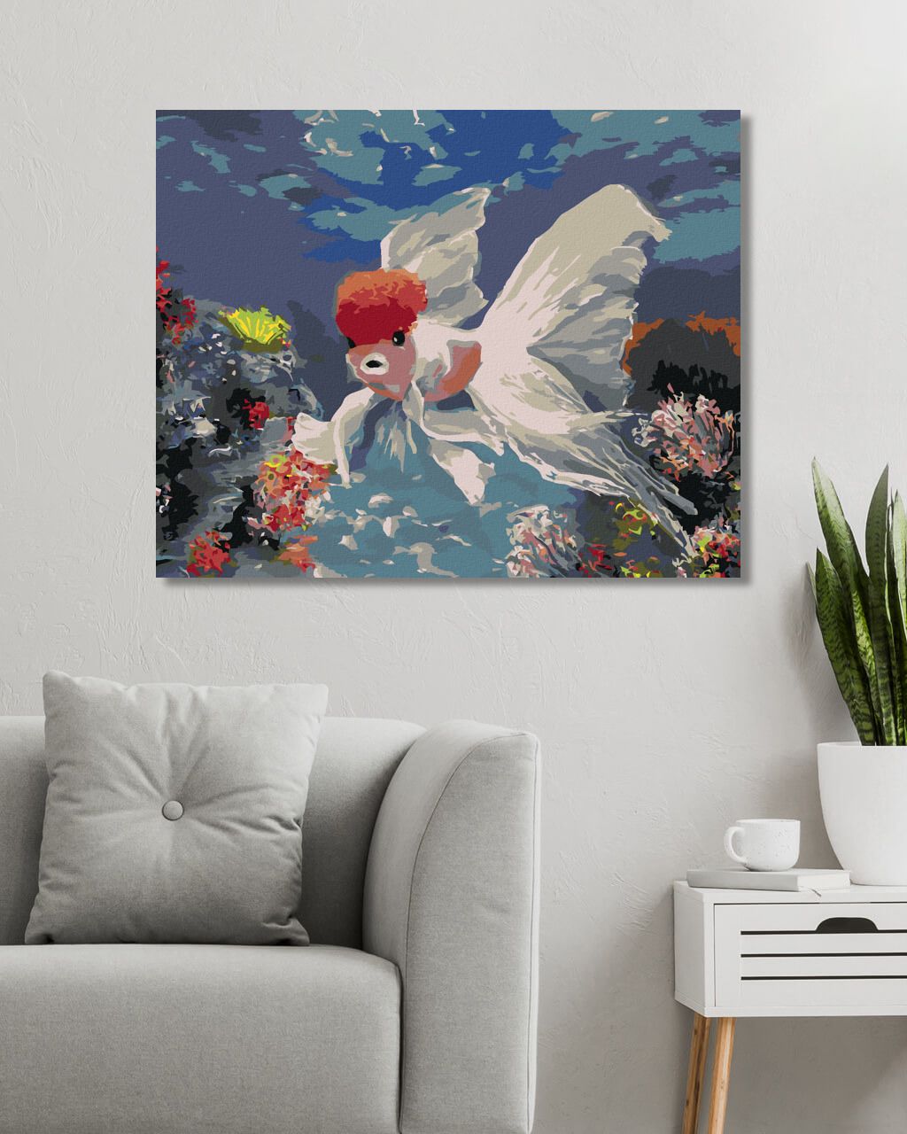zuty Malování podle čísel - RYBA ČERVENÁ KARKULKA - Rozměr: 40x50 cm, Rámování: Varianta: vypnuté plátno na rám - obrázek 5