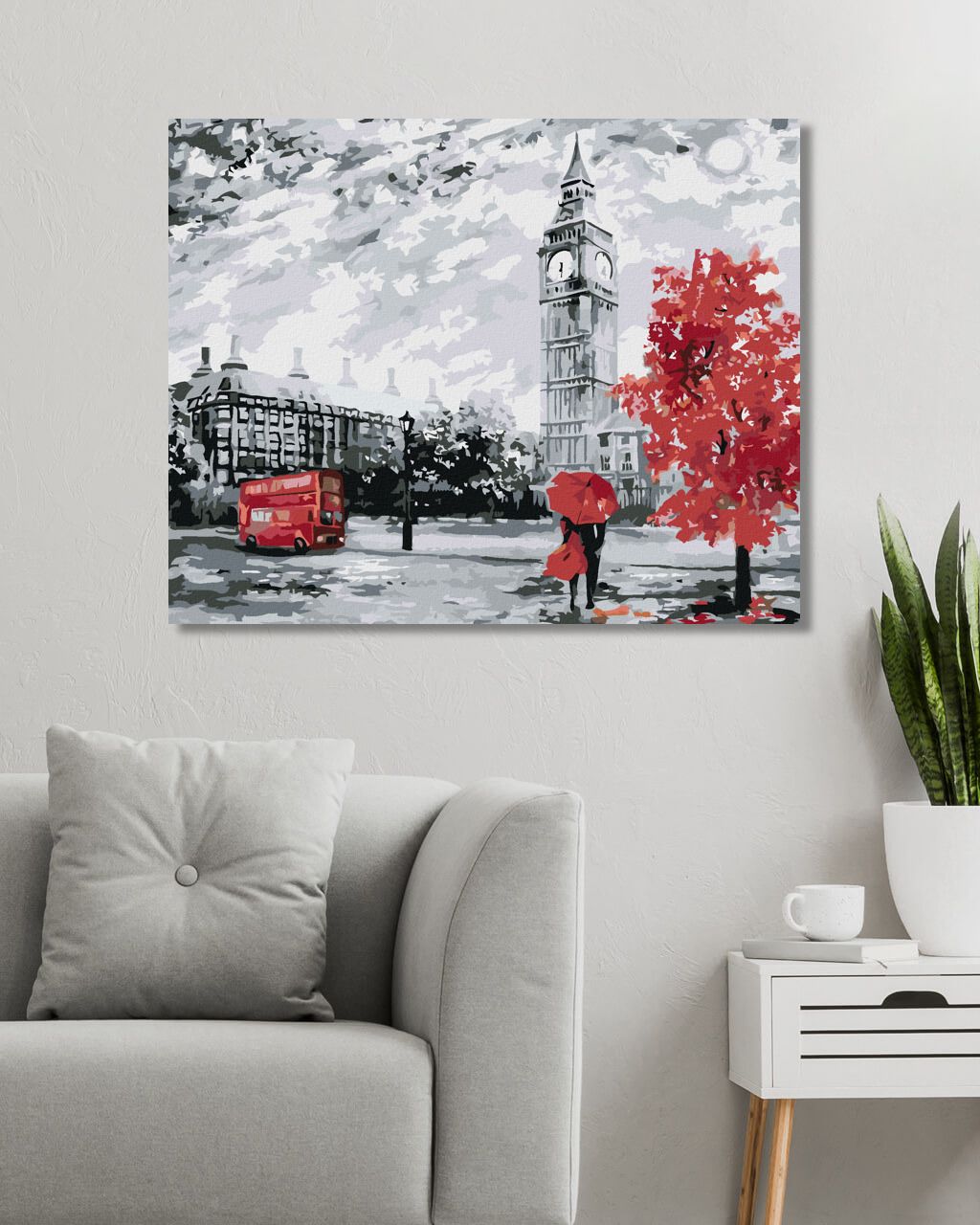 zuty Malování podle čísel - ZAMILOVANÝ PÁR V LONDÝNĚ - Rozměr: 40x50 cm, Rámování: Varianta: vypnuté plátno na rám - obrázek 7