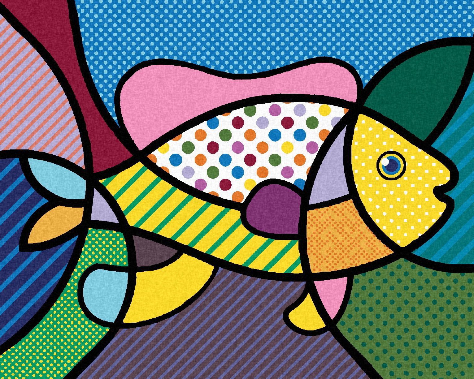 zuty Malování podle čísel - POP-ART RYBA - Rozměr: 40x50 cm, Rámování: Varianta: bez rámu a bez vypnutí plátna - obrázek 1