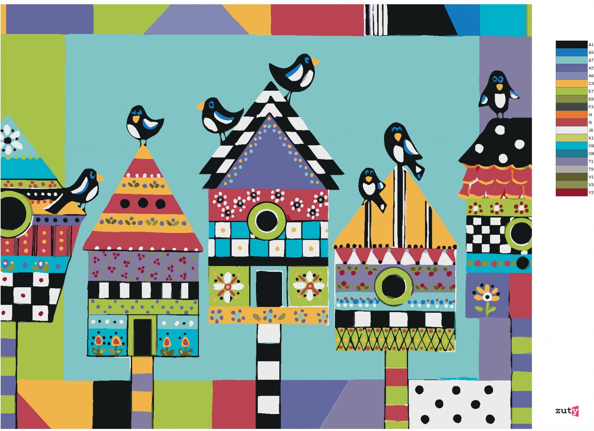 zuty Malování podle čísel - PTAČÍ BUDKA (JONNA JAMES) - Rozměr: 40x50 cm, Rámování: Varianta: vypnuté plátno na rám - obrázek 6