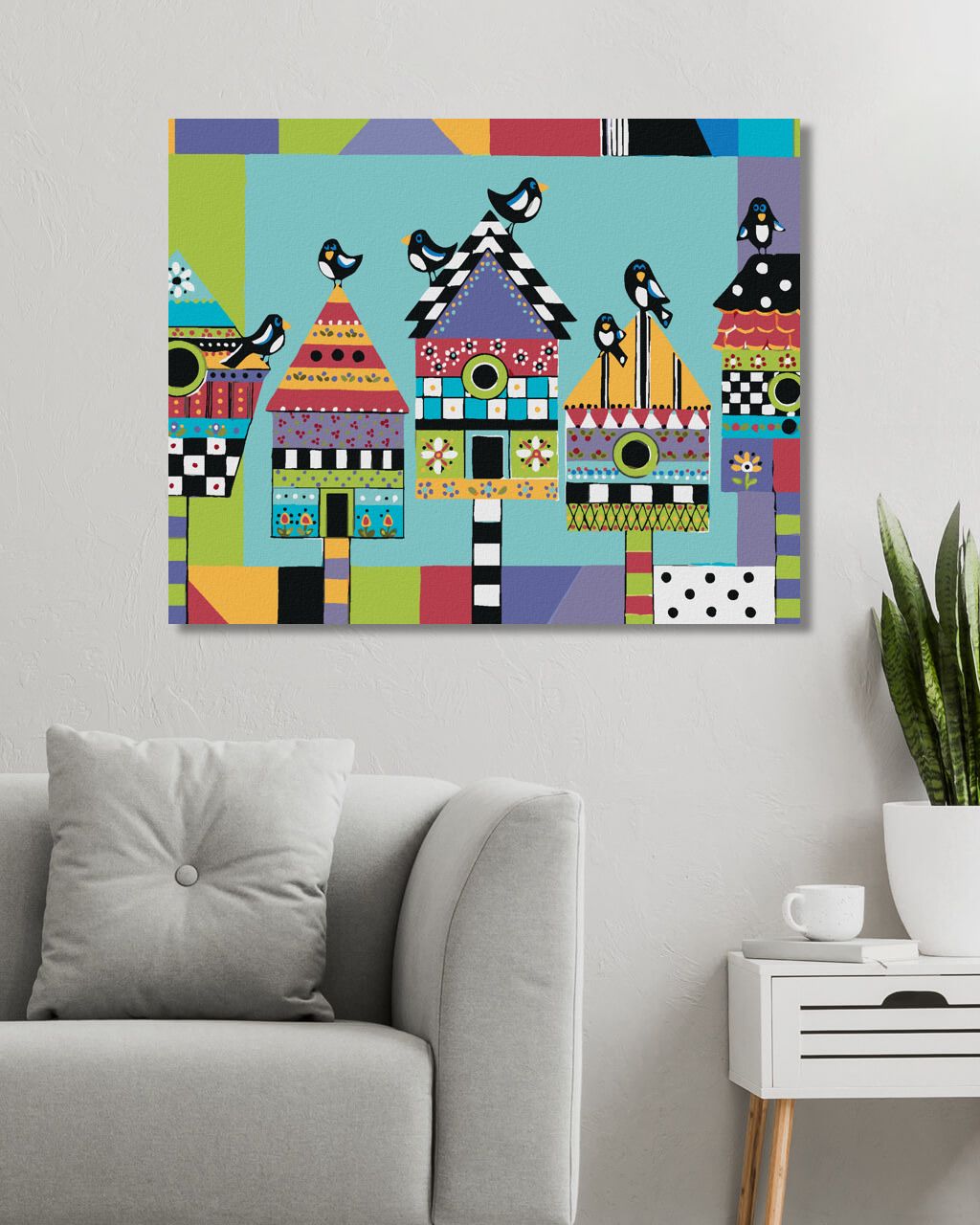 zuty Malování podle čísel - PTAČÍ BUDKA (JONNA JAMES) - Rozměr: 40x50 cm, Rámování: Varianta: vypnuté plátno na rám - obrázek 9