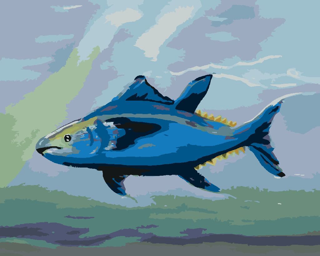 zuty Malování podle čísel - RYBY - TUŇÁK - Rozměr: 40x50 cm, Rámování: Varianta: bez rámu a bez vypnutí plátna - obrázek 8