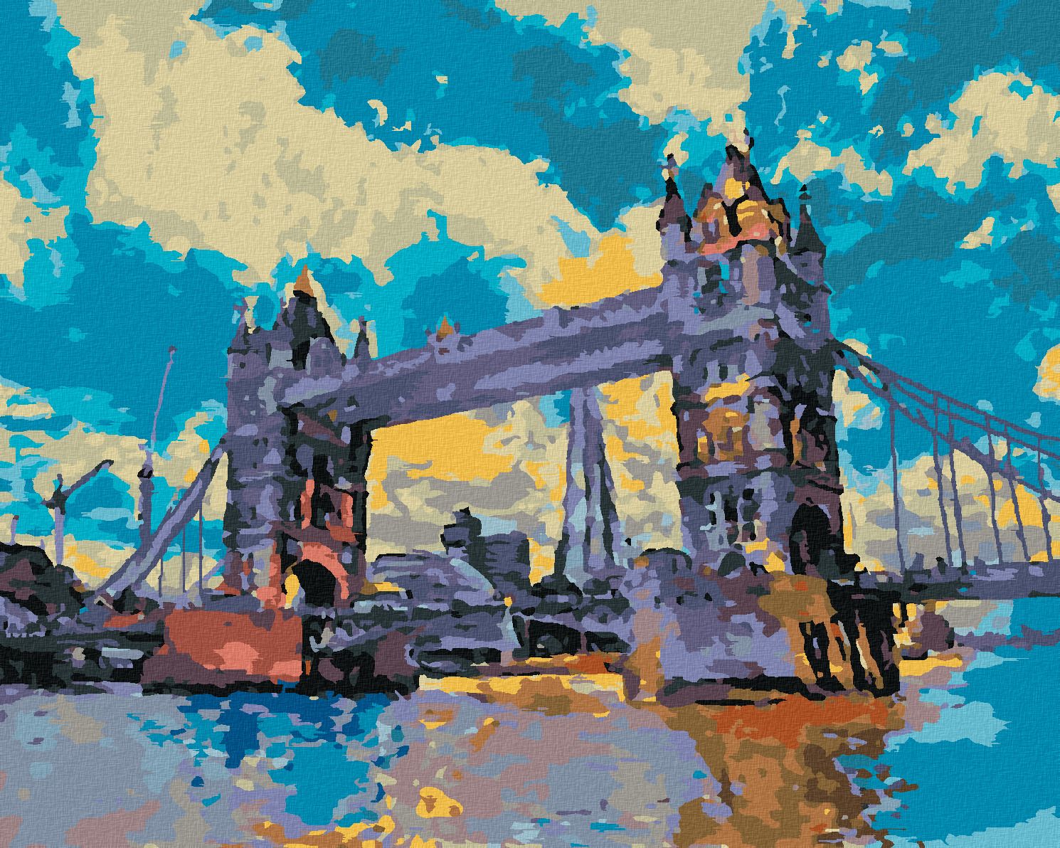 zuty Malování podle čísel - TOWER BRIDGE V LONDÝNĚ - Rozměr: 40x50 cm, Rámování: Varianta: vypnuté plátno na rám - obrázek 1