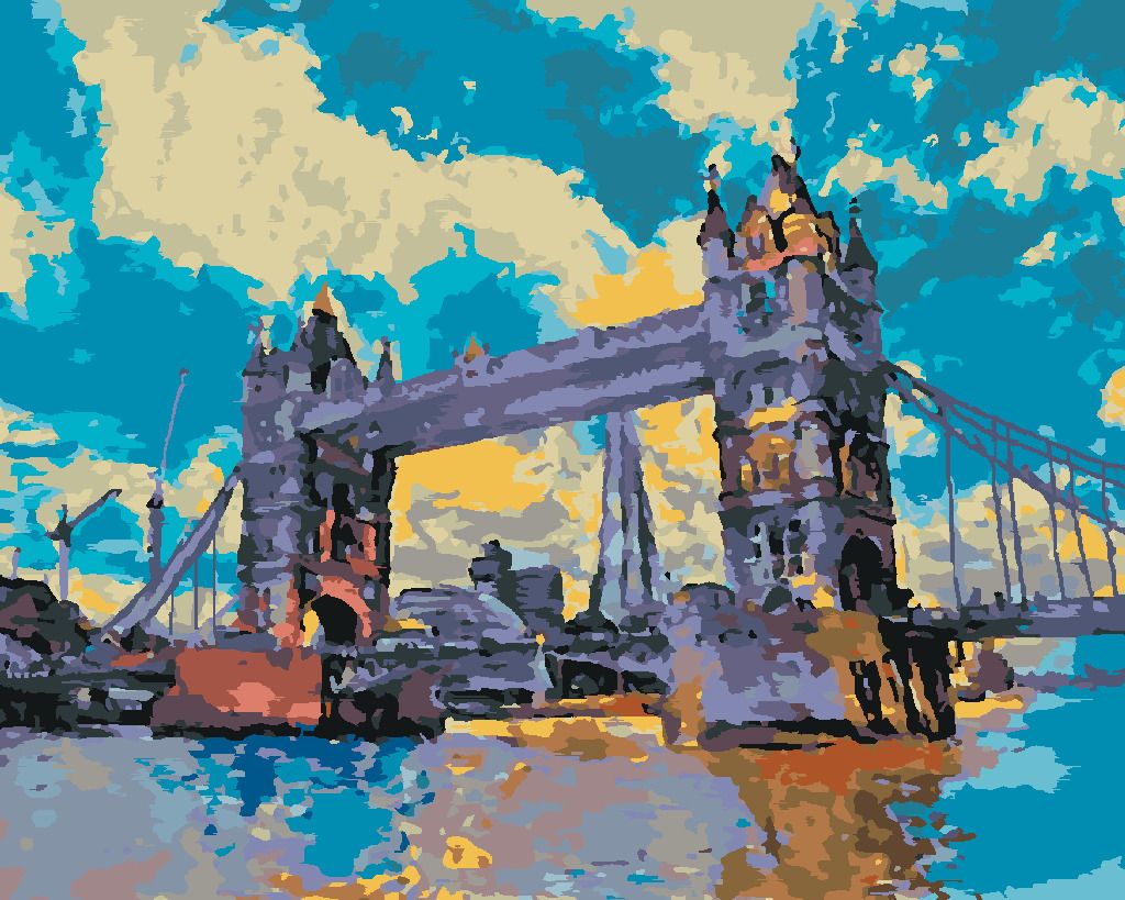 zuty Malování podle čísel - TOWER BRIDGE V LONDÝNĚ - Rozměr: 40x50 cm, Rámování: Varianta: vypnuté plátno na rám - obrázek 6