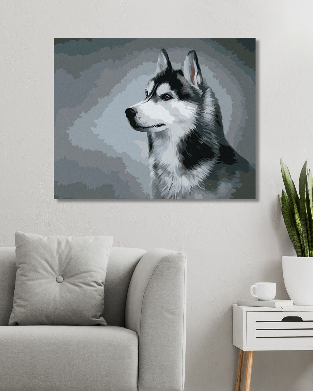 zuty Malování podle čísel - SIBIŘSKÝ HUSKY - Rozměr: 40x50 cm, Rámování: Varianta: bez rámu a bez vypnutí plátna - obrázek 5