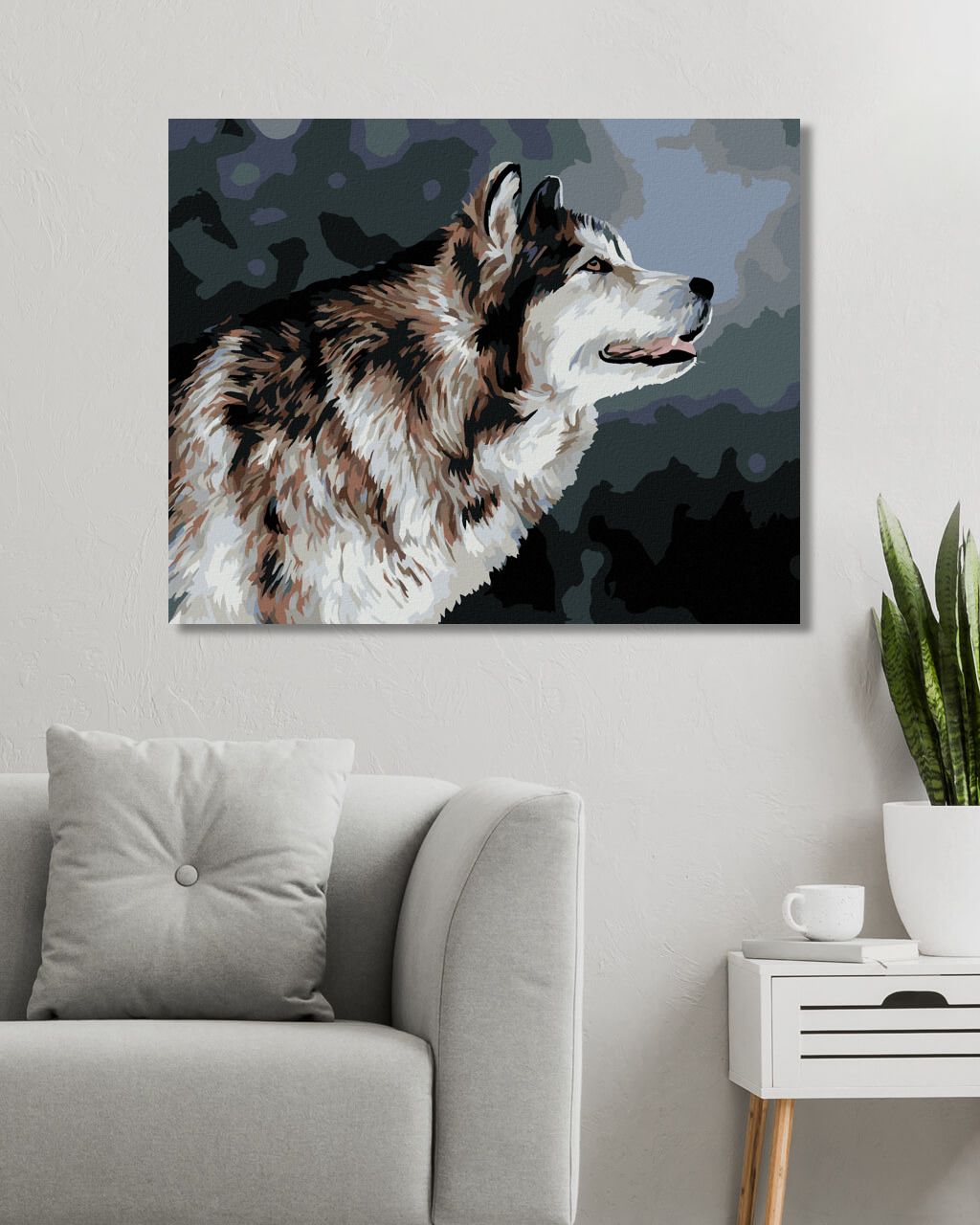 zuty Malování podle čísel - VYHLÍŽEJÍCÍ HUSKY - Rozměr: 40x50 cm, Rámování: Varianta: vypnuté plátno na rám - obrázek 3
